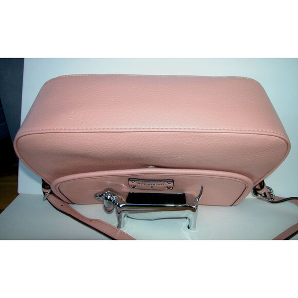 London Fog Pink Pebbled Leather Crossbody Bag With Adjustable Strap & Magnetic C - Picture 2 of 3